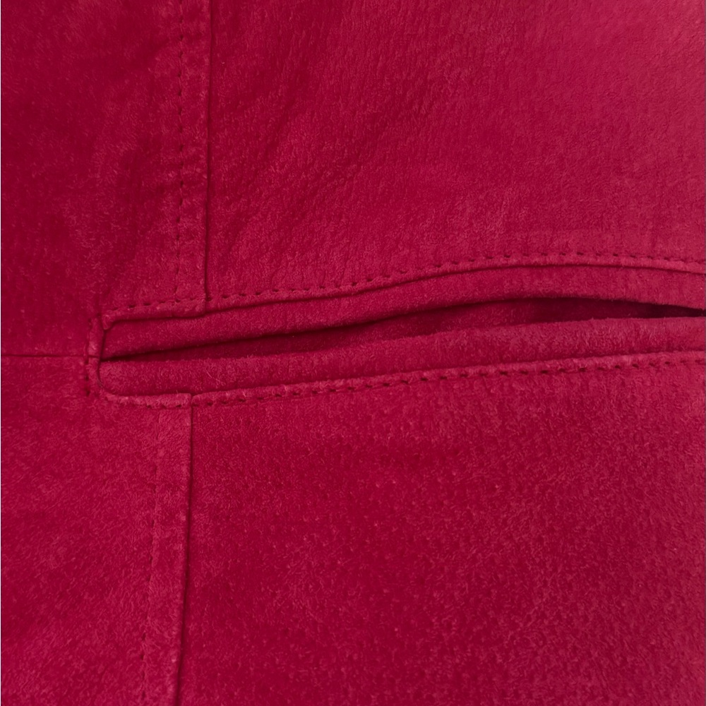 D&Co Genuine Leather Suede Jacket Fuchsia Pink Women’s Sz M Washable Chic - Picture 6 of 9